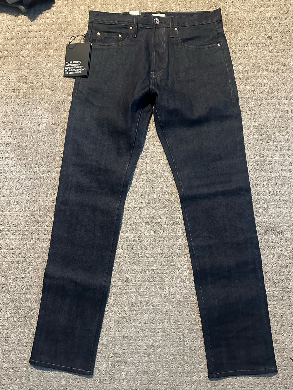 NEW Unbranded Selvedge Indigo Wash Stretch Jeans UB222 Tapered Fit 11oz size 31